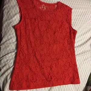 Burnt orange lace top (not see through)
